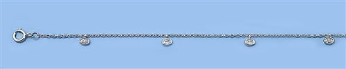 Silver CZ Anklet - Oval