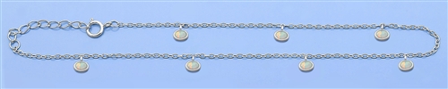 Silver Lab Opal Anklet