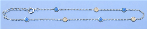 Silver Lab Opal Anklet