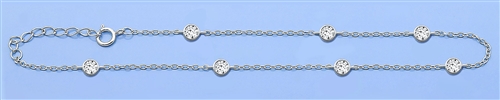 Silver CZ Anklet