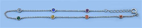 Silver CZ Anklet