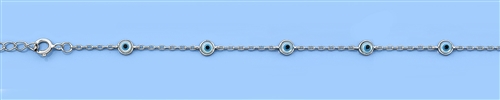 Silver Anklet - Evil Eye