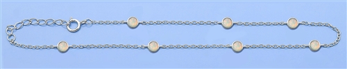 Silver Lab Opal Anklet