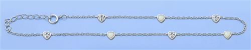 Silver Lab Opal Anklet