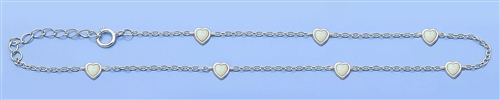 Silver Lab Opal Anklet