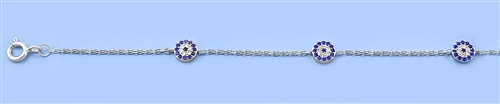 Silver CZ Anklet