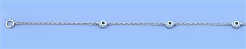 Silver Anklet - Evil Eye