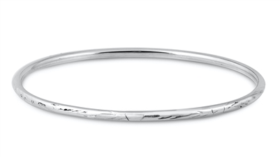 Silver Bangle Bracelet - 2.5mm - Start $5.67