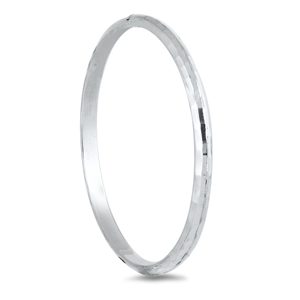 Silver Diamond Cut Bangle - 5mm