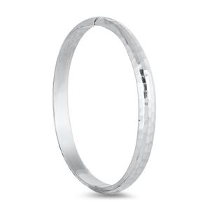 Silver Diamond Cut Bangle - 7mm