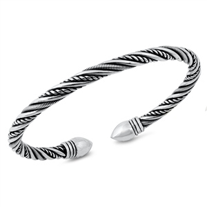 Silver Bangle Bracelet - Bali Style