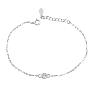 Silver CZ Bracelet - Solitaire