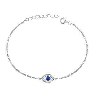 Silver CZ Bracelet - Evil Eye