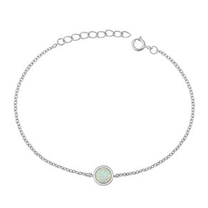 Silver Lab Opal Bracelet