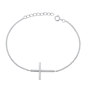 Silver CZ Bracelet - Cross