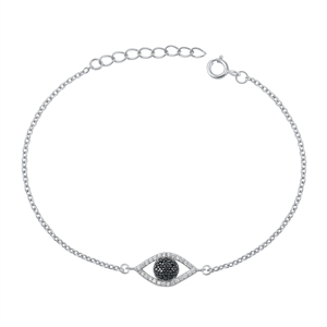 Silver CZ Bracelet - Evil Eye
