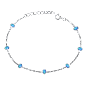 Silver Lab Opal Bracelet