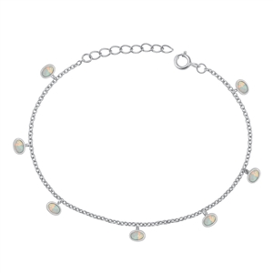 Silver Lab Opal Bracelet