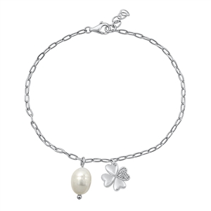 Silver CZ Bracelet - Clover & Pearl