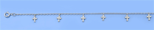 Silver CZ Bracelet - Cross