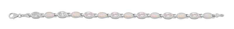 Silver Bracelet W/Lab Opal - $45.81