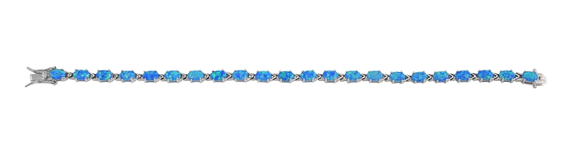 Silver Bracelet W/Lab Opal