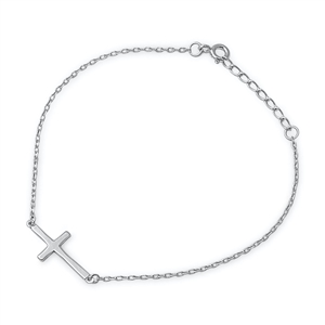 Silver Bracelet - Sideway Cross