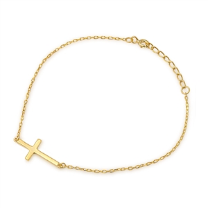 Silver Bracelet - Sideway Cross