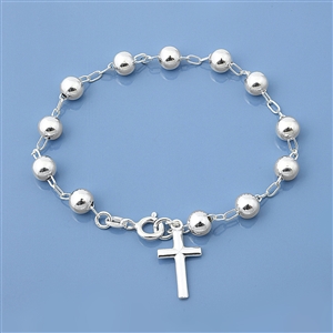 Silver Rosary Bracelet - 6 mm