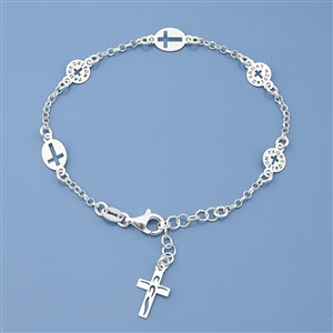 Silver Rosary Bracelet