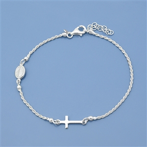 Silver Rosary Bracelet