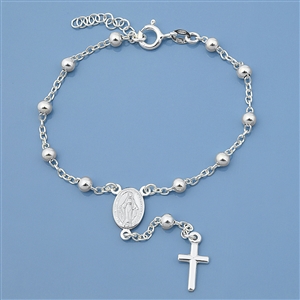 Silver Rosary Bracelet