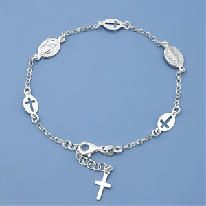 Silver Rosary Bracelet