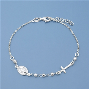 Silver Rosary Bracelet