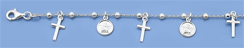 Silver Bracelet - Angel & Cross