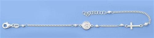 Silver Bracelet - Angel & Cross