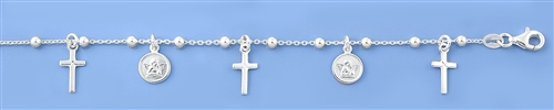 Silver Bracelet - Angel & Cross