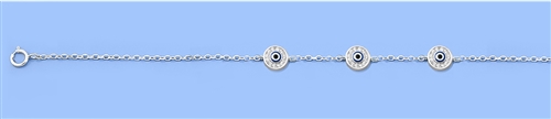 Silver CZ Bracelet - Evil Eye