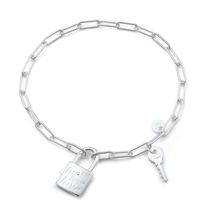 Silver Bracelet - Love Lock & Key
