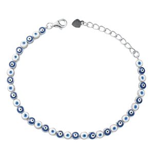 Silver CZ Bracelet - Evil Eye