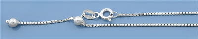 Silver Adjustable Box Chain - 20"