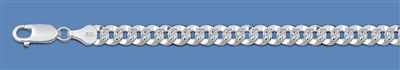 Silver Italian Chain - Pave Flat Curb 120