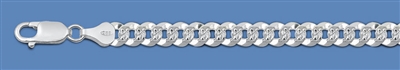 Silver Italian Chain - Pave Flat Curb 140