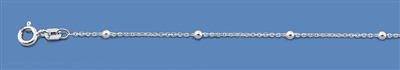 Silver Italian Chain - Cable Chain w/ Beads