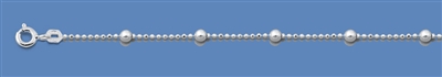 Silver Italian Chain - Diamond Cut Bead w/ Beads