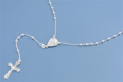 Silver Rosary Necklace - 3mm