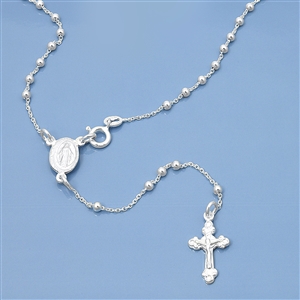 Silver Rosary Necklace - 2.5 mm