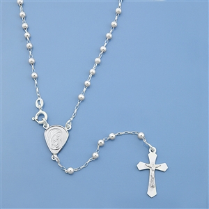 Silver Rosary Necklace - 3 mm