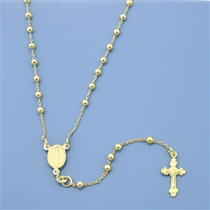 Silver Rosary Necklace - 3 mm