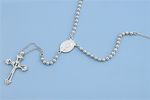 Silver Rosary Necklace